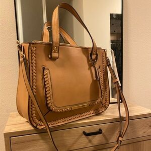 Tan faux Leather Tote Bag
